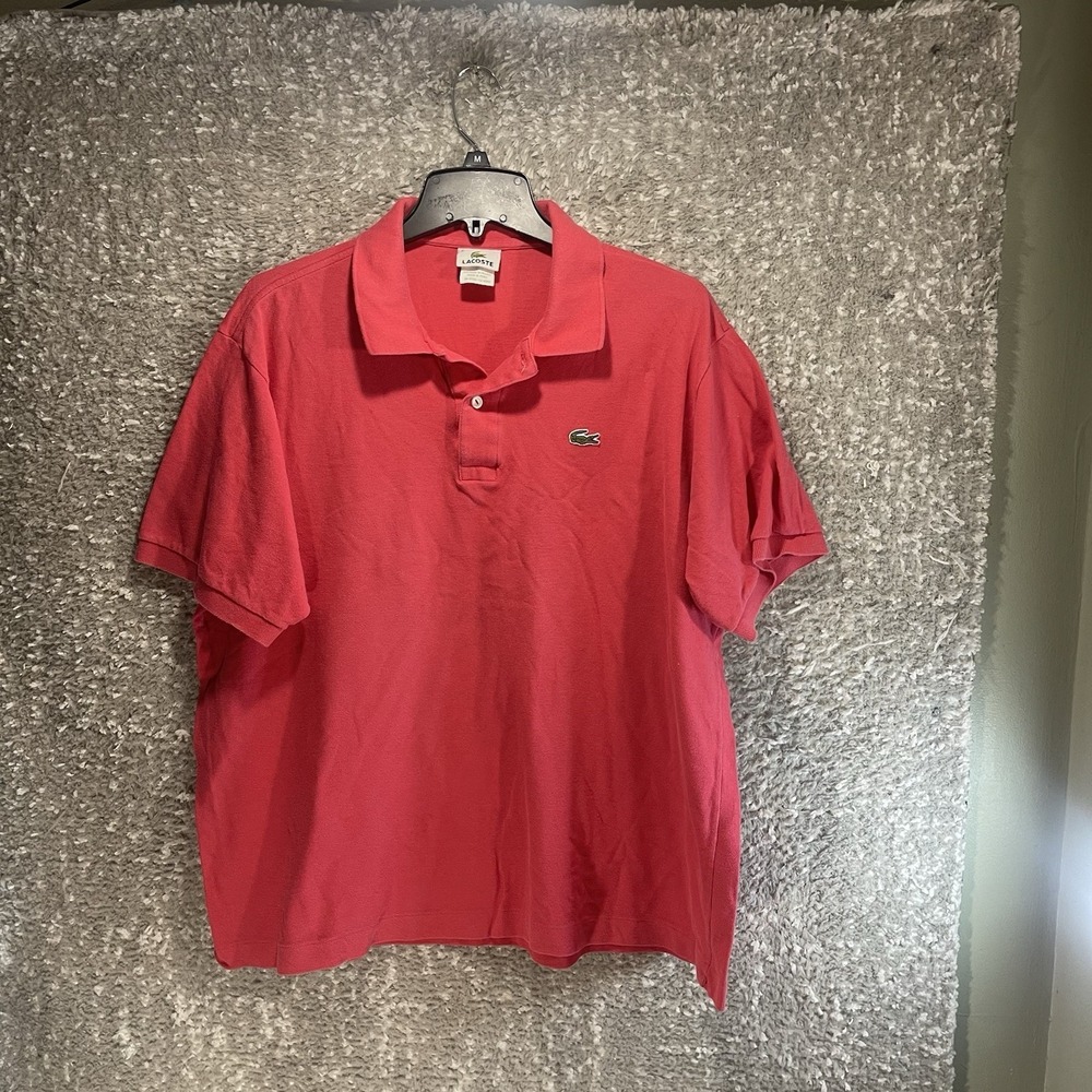 Lacoste Men Pink Polo Shirt Sz 8, 3Xl Logo‎ Preppy Colorful